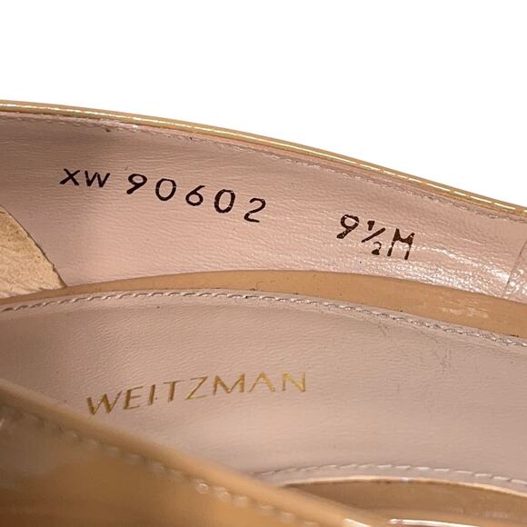 Stuart Weitzman Power 100 Pump Heels Patent Leather Adobe Beige 9.5 - Picture 8 of 11
